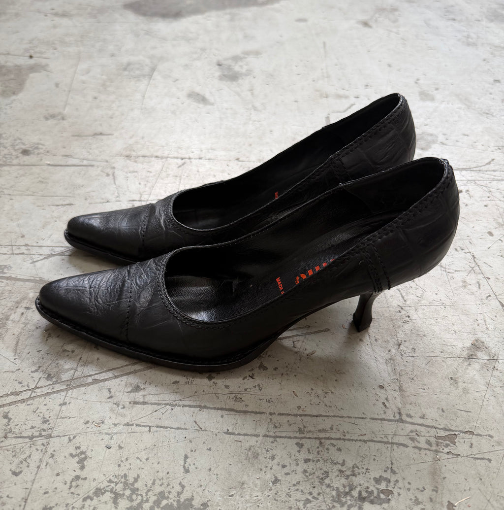 Vintage Miu Miu Black Leather Pumps - EU 38,5
