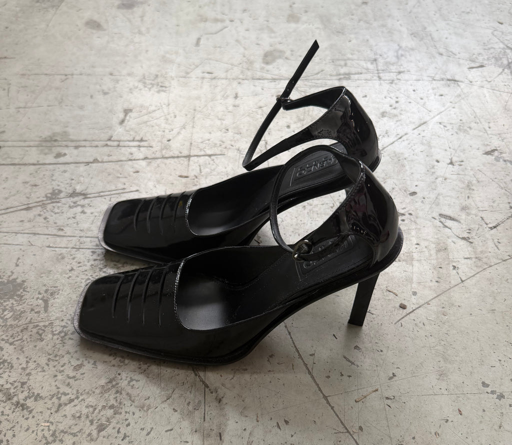 Kenzo Patent Leather Ankle Strap Pumps - EU 38