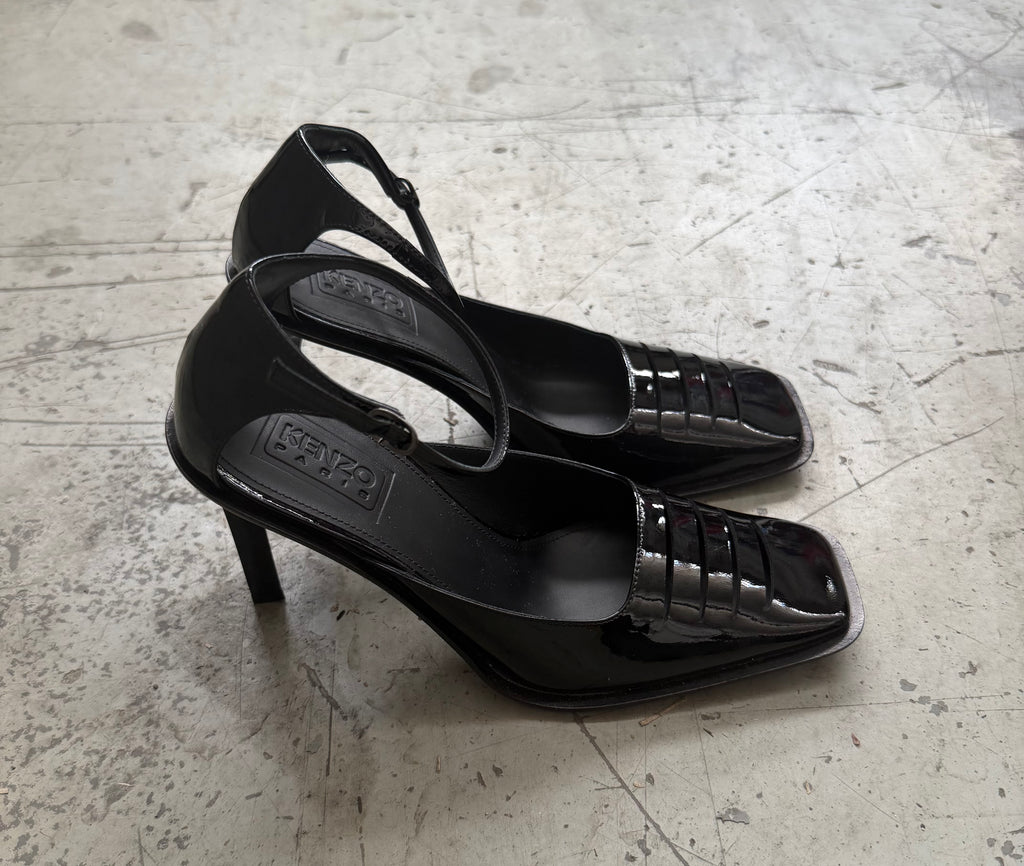 Kenzo Patent Leather Ankle Strap Pumps - EU 38