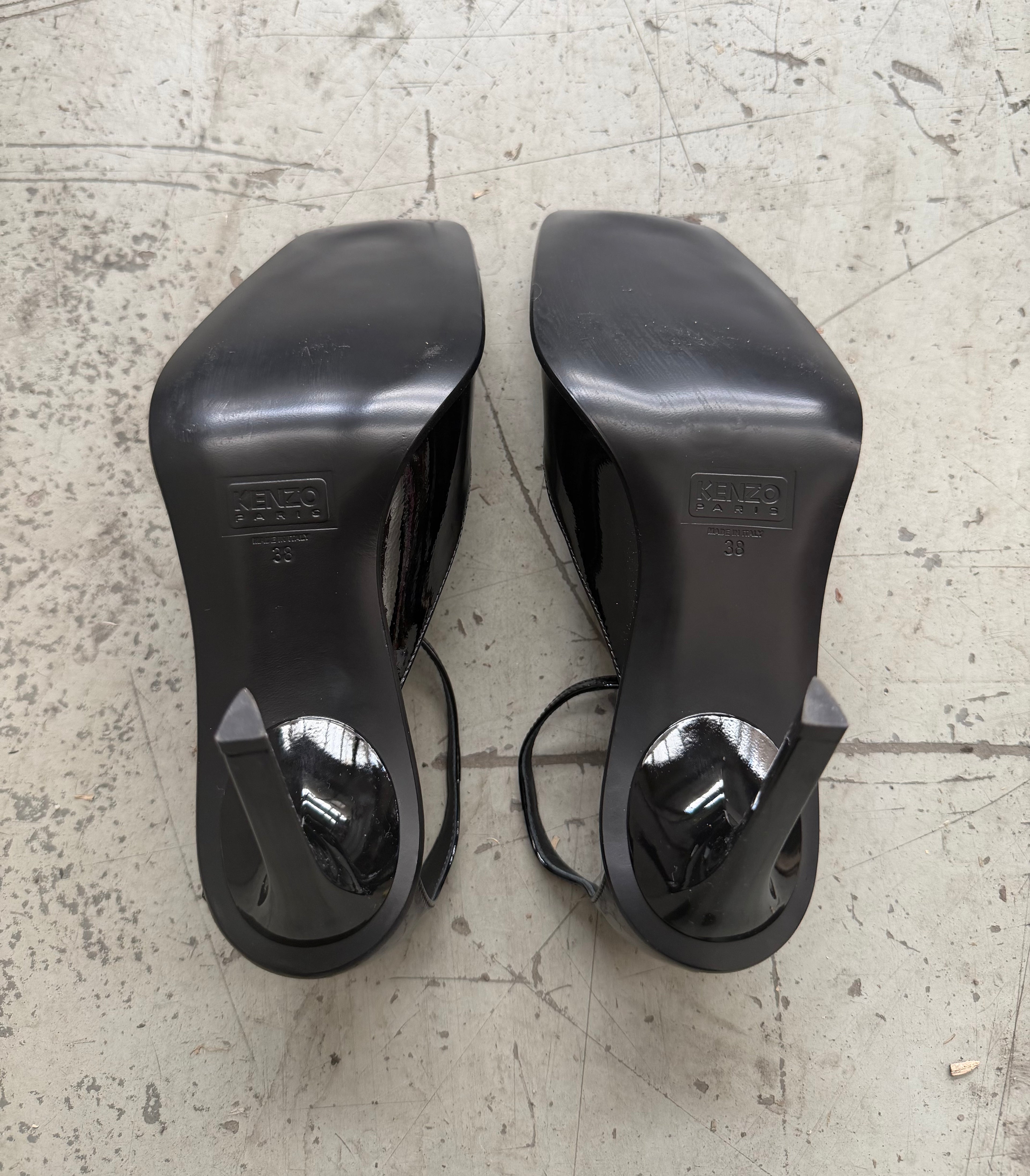 Kenzo Patent Leather Ankle Strap Pumps - EU 38