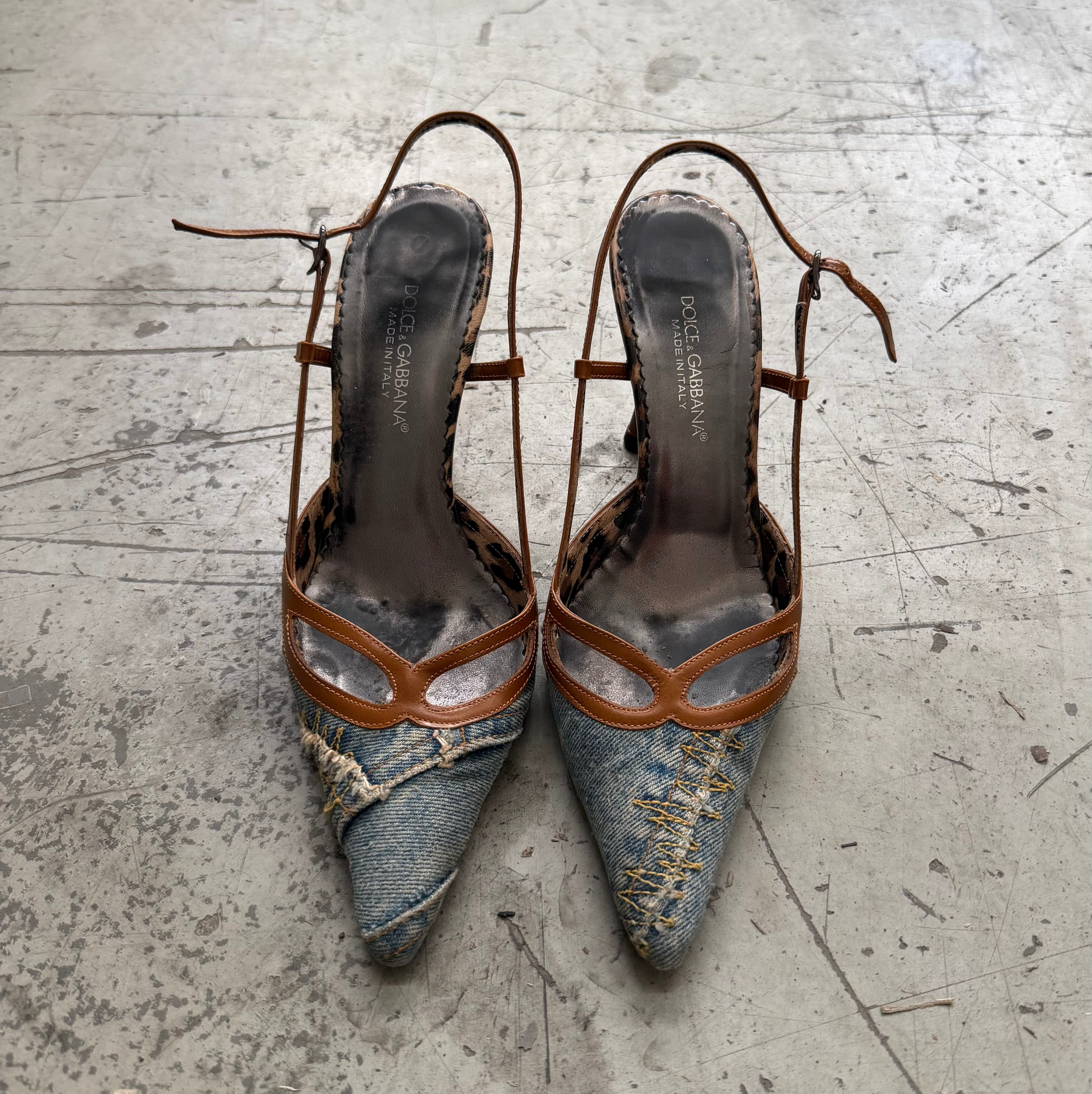 Dolce & Gabbana Denim Slingback Heels - EU 37