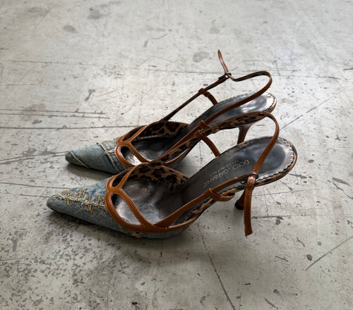 Dolce & Gabbana Denim Slingback Heels - EU 37