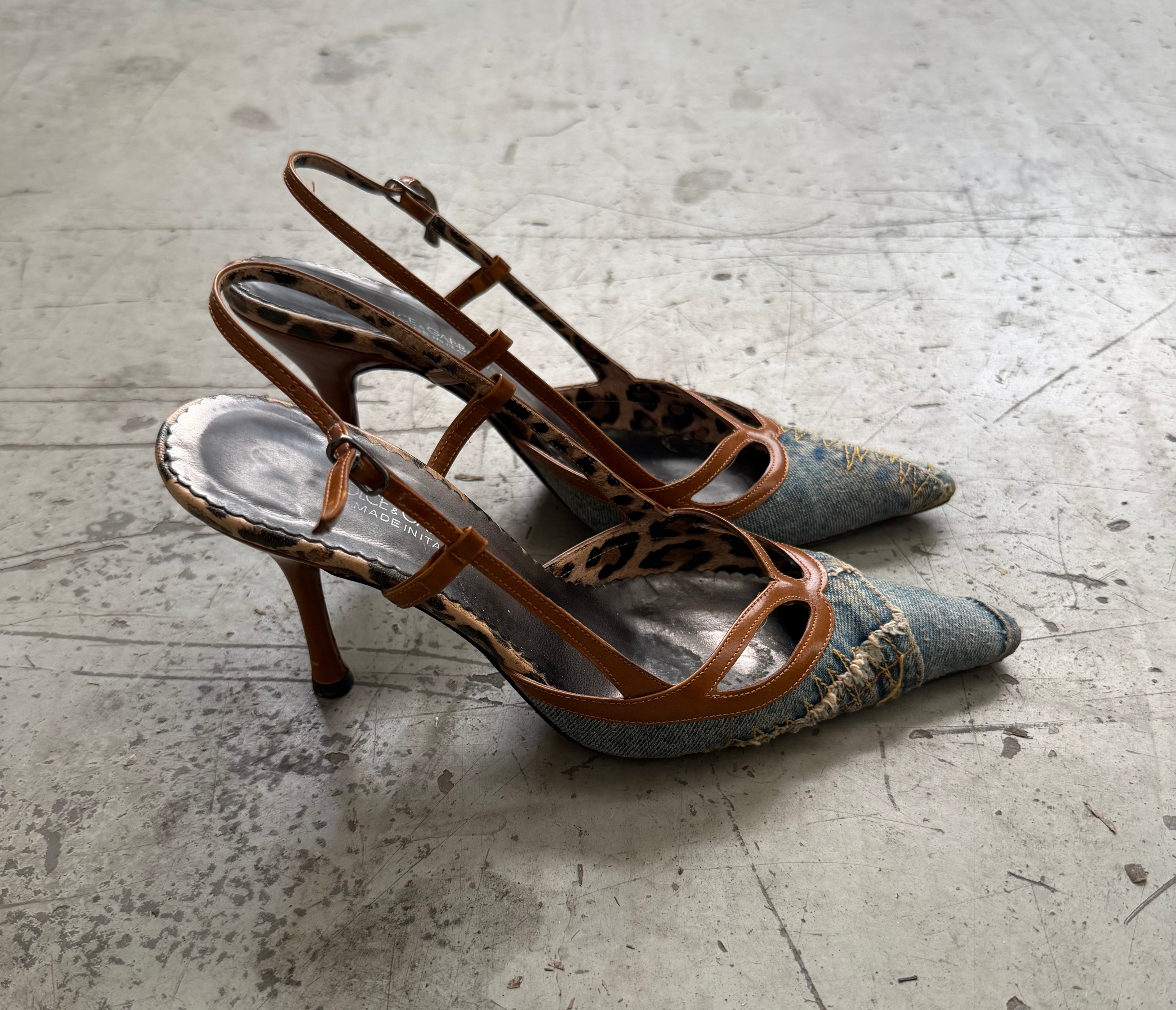 Dolce & Gabbana Denim Slingback Heels - EU 37