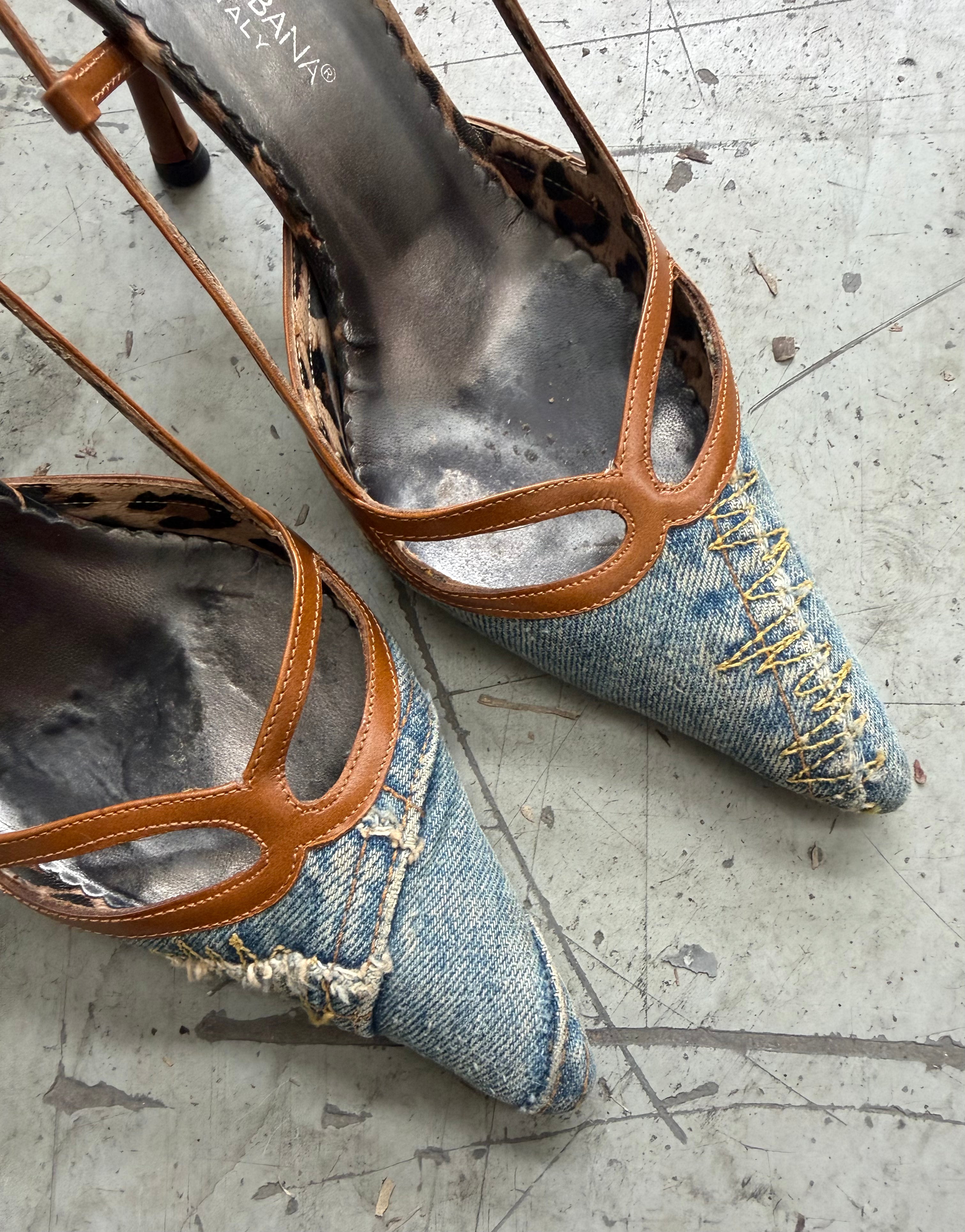 Dolce & Gabbana Denim Slingback Heels - EU 37