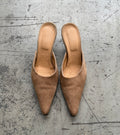 Vintage Pony Hair Mule Heels Beige – EU 38