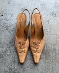 Alba Moda Leather Lace-Up Slingback Pumps - EU 39