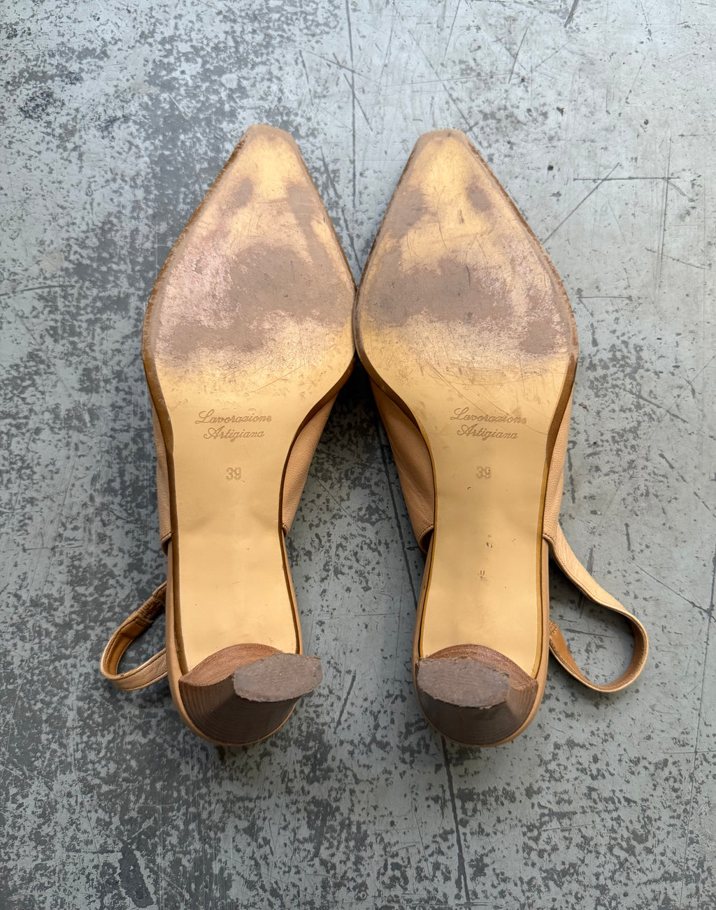 Alba Moda Leather Lace-Up Slingback Pumps - EU 39